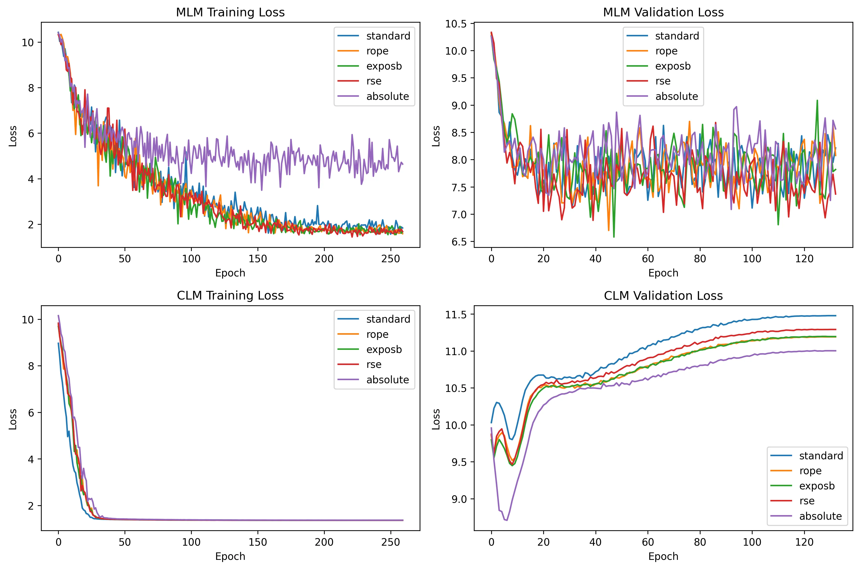 MLM and CLM Training Curves